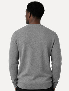 Suéter Dudalina Masculino Basico Tricot V-Neck Cotton Cinza Mescla Claro