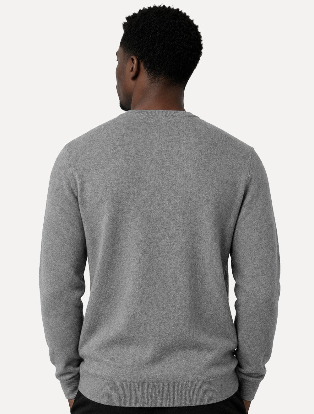 Suéter Dudalina Masculino Basico Tricot V-Neck Cotton Cinza Mescla Claro