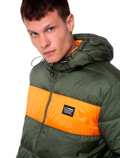 Jaqueta Ellus Masculina Check Hood Down Verde Militar