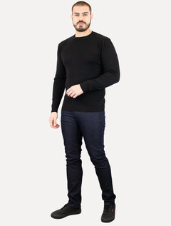 Suéter Dixen Masculino Crewneck Tricot Liso Preto
