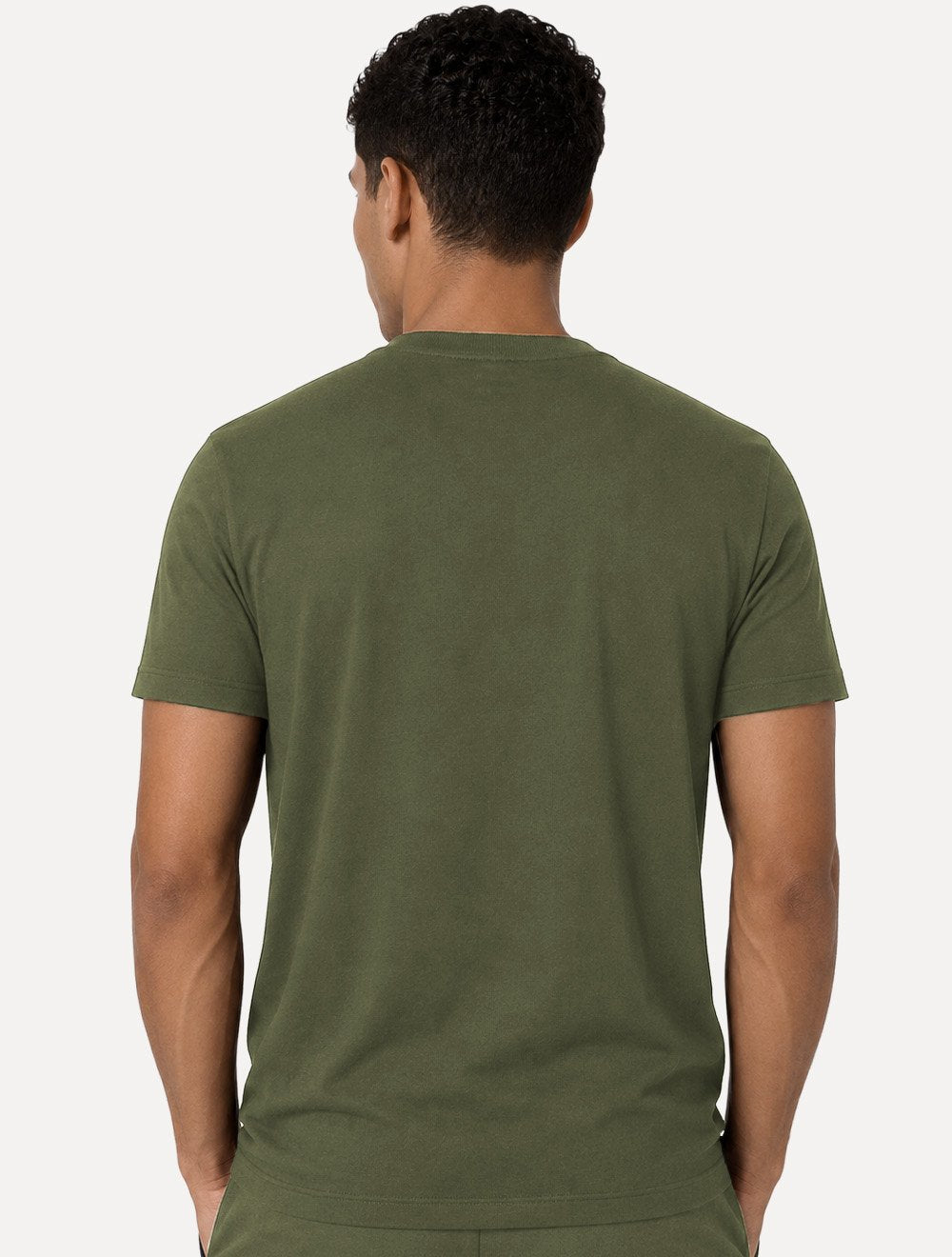 Camiseta Individual Masculina Comfort Pima Soft Touch Logo Verde Militar