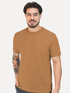 Camiseta Aramis Masculina Piquet Gola Retilinea Textura Marrom