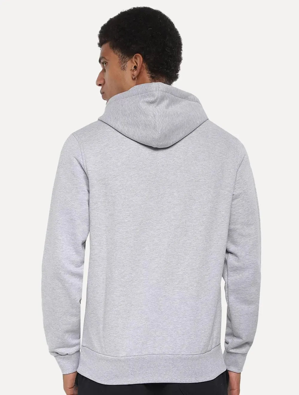 Moletom Lacoste Masculino Hoodie Classic Fit Cotton Fleece Logo Cinza Mescla
