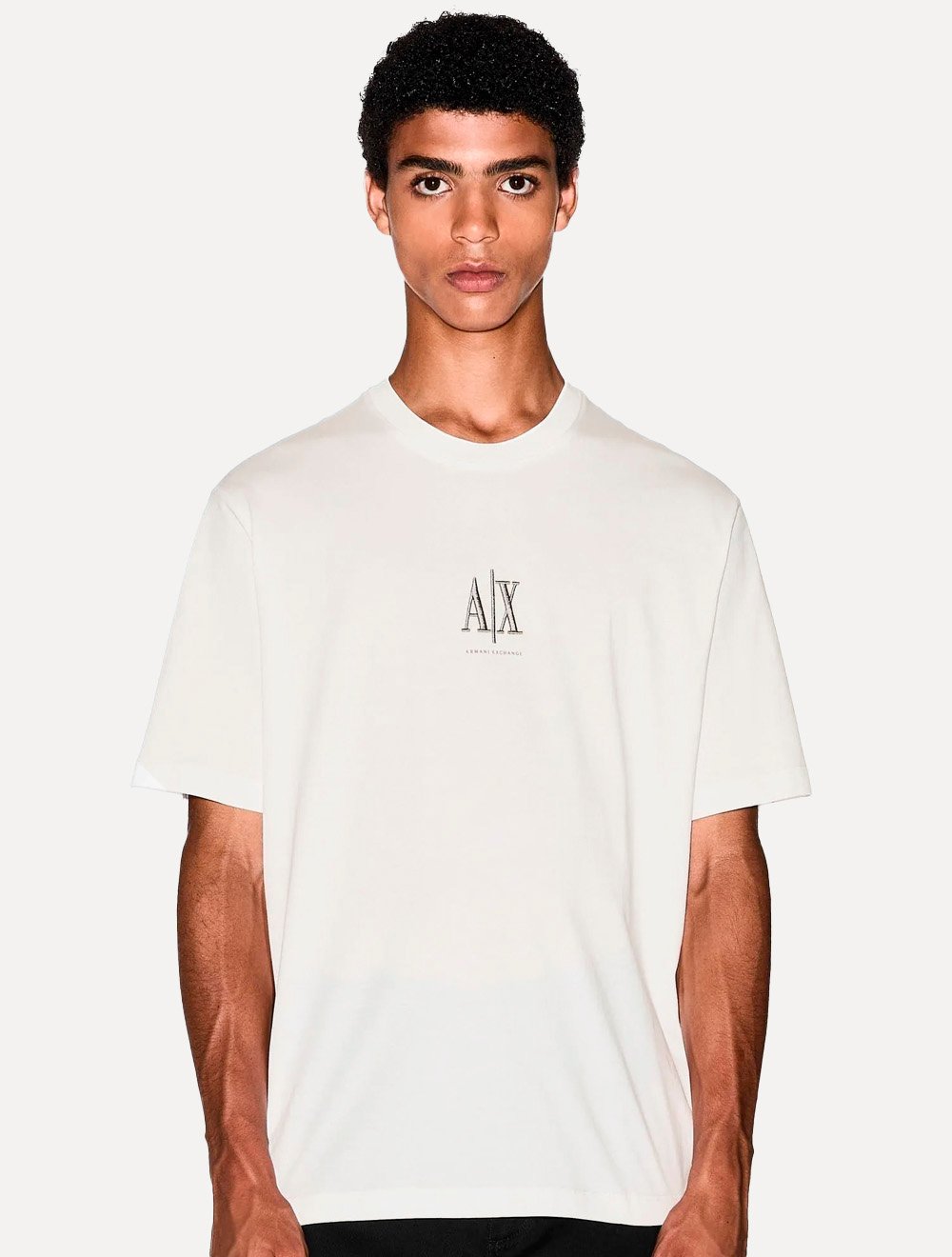 Camiseta Armani Exchange Masculina Regular Fit Small Logo Icon Off-White