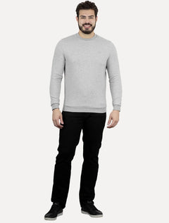 Moletom Calvin Klein Jeans Masculino Upper CK Bordado Cinza Mescla