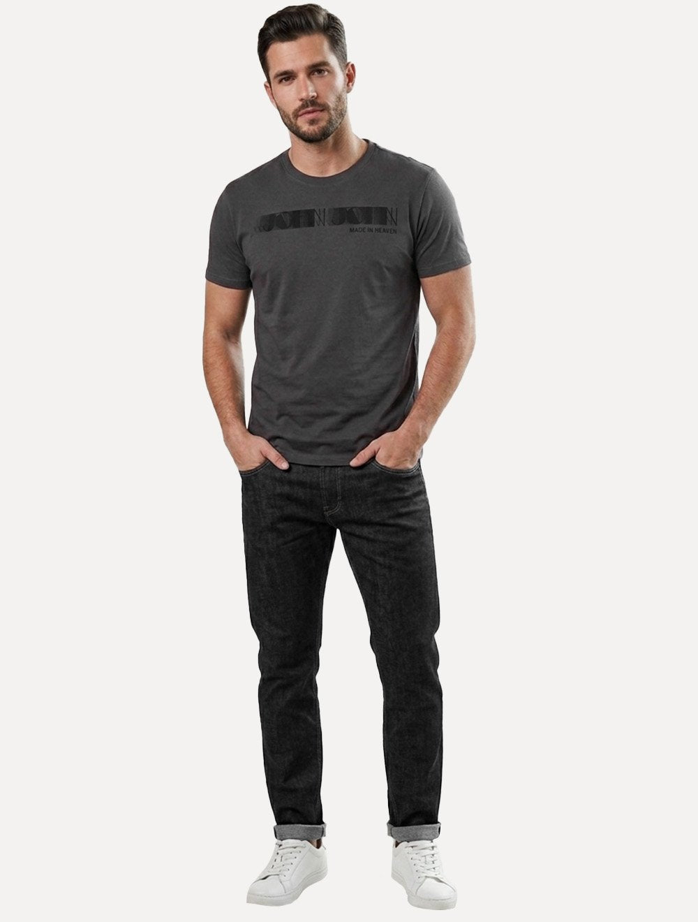 Camiseta John John Masculina Regular Jazz Bar Cinza Escuro