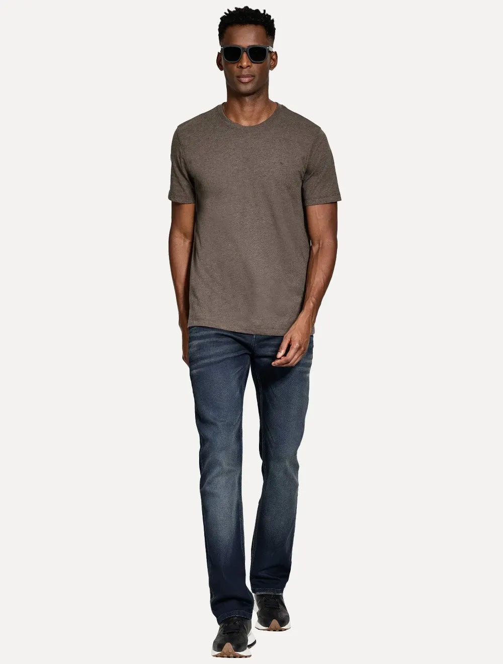 Camiseta Aramis Masculina Basic Lisa Mono Icon Marrom Claro Mescla