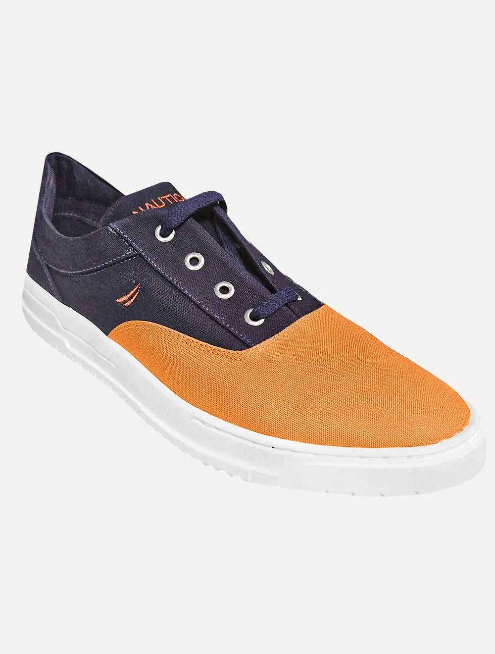 Tênis Nautica Masculino Sailboat Logo Fanton Lona Caqui Escuro/Azul Marinho