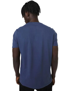 Camiseta Guess Masculina Silk Logo Scratchs Azul Índigo