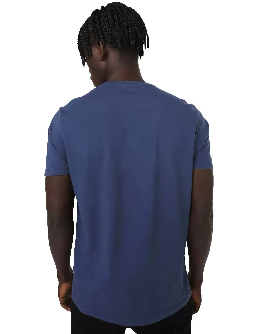 Camiseta Guess Masculina Silk Logo Scratchs Azul Índigo