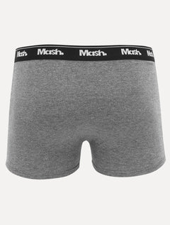 Cueca Mash Boxer Cotton Basic Light Logo Cinza Mescla Escuro