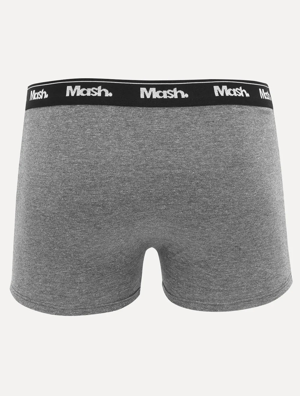Cueca Mash Boxer Cotton Basic Light Logo Cinza Mescla Escuro