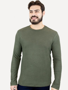 Camiseta Osklen Masculina Manga Longa Touch Verde Escuro