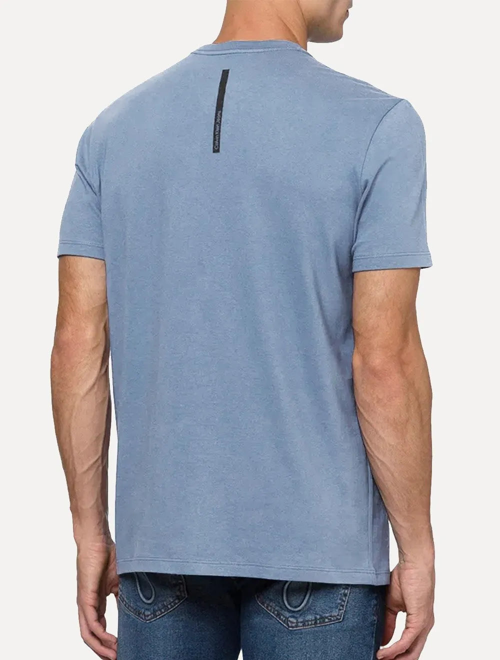 Camiseta Calvin Klein Jeans Masculina Black New Logo Stoned Azul Claro