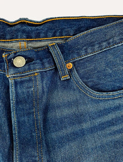 Bermuda Levis Jeans Masculina 501 Hemmed Shorts Azul Médio