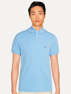 Polo Tommy Hilfiger Masculina Regular Piquet 1985 Azul Claro
