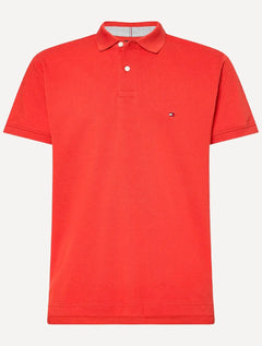 Polo Tommy Hilfiger Masculina Regular Piquet 1985 Light Button Vermelho Escarlate