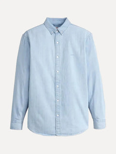 Camisa Levis Masculina Relaxed Oxford Authentic Button Down Azul Claro