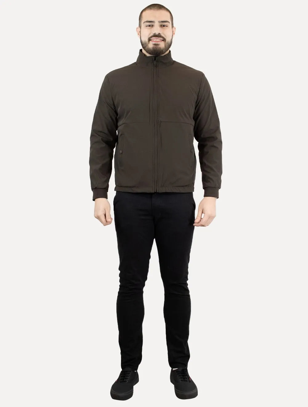 Jaqueta Aramis Masculina Nylon Dupla Face Dark Brown Liquid Repeller Preta