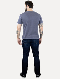Camiseta Ellus Masculina Cotton Fine Grunge Gothic Classic Azul Médio