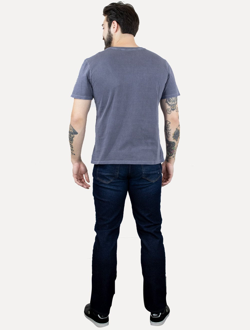 Camiseta Ellus Masculina Cotton Fine Grunge Gothic Classic Azul Médio