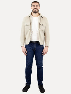 Jaqueta Dixen Masculina Cotelê Canelada Pockets Button Areia