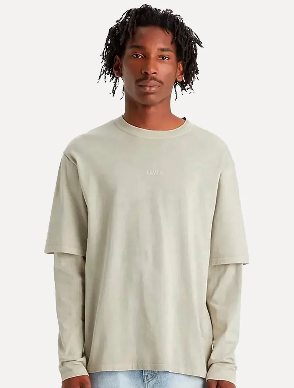 Camiseta Levis Masculina Manga Longa Twofer Cáqui