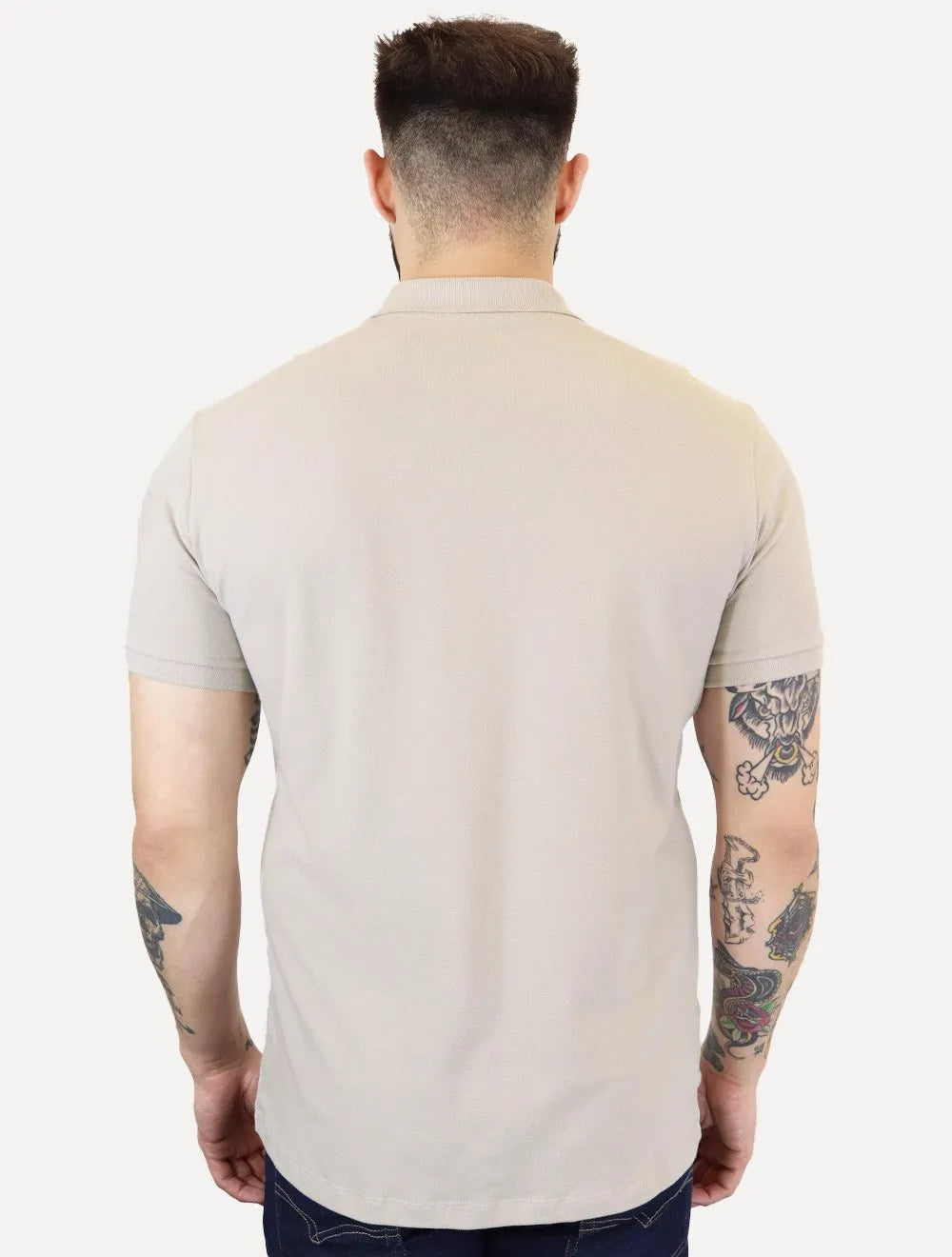 Polo Calvin Klein Jeans Masculina Piquet Regular Fit Re Issue Cáqui Claro