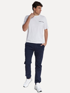 Camiseta Tommy Jeans Masculina Classic Linear Embroidered Chest Branca.