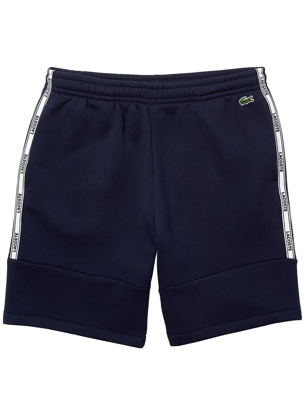 Bermuda Lacoste Masculina Moletom Fleece Signature Sash Azul Marinho