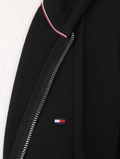 Moletom Tommy Hilfiger Masculino Flag Logo Zip-Through Hoody Preta