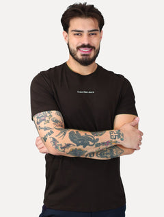 Camiseta Calvin Klein Jeans Masculina Institutional New Logo Marrom Escuro