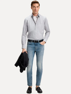 Calça Guess Jeans Masculina Slim Straight Del Mar Azul Médio