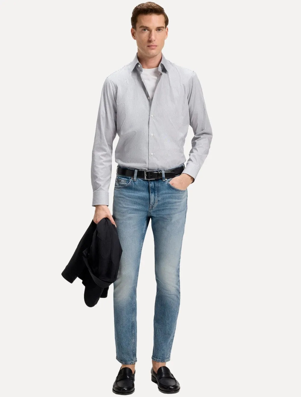Calça Guess Jeans Masculina Slim Straight Del Mar Azul Médio