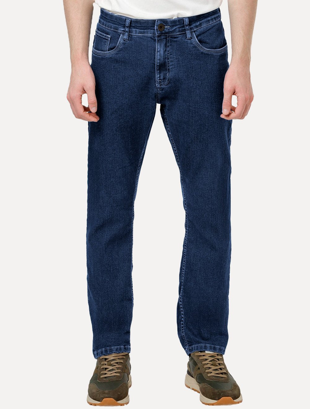 Calça King & Joe Jeans Masculina Slim Blue Black Soft Azul Médio
