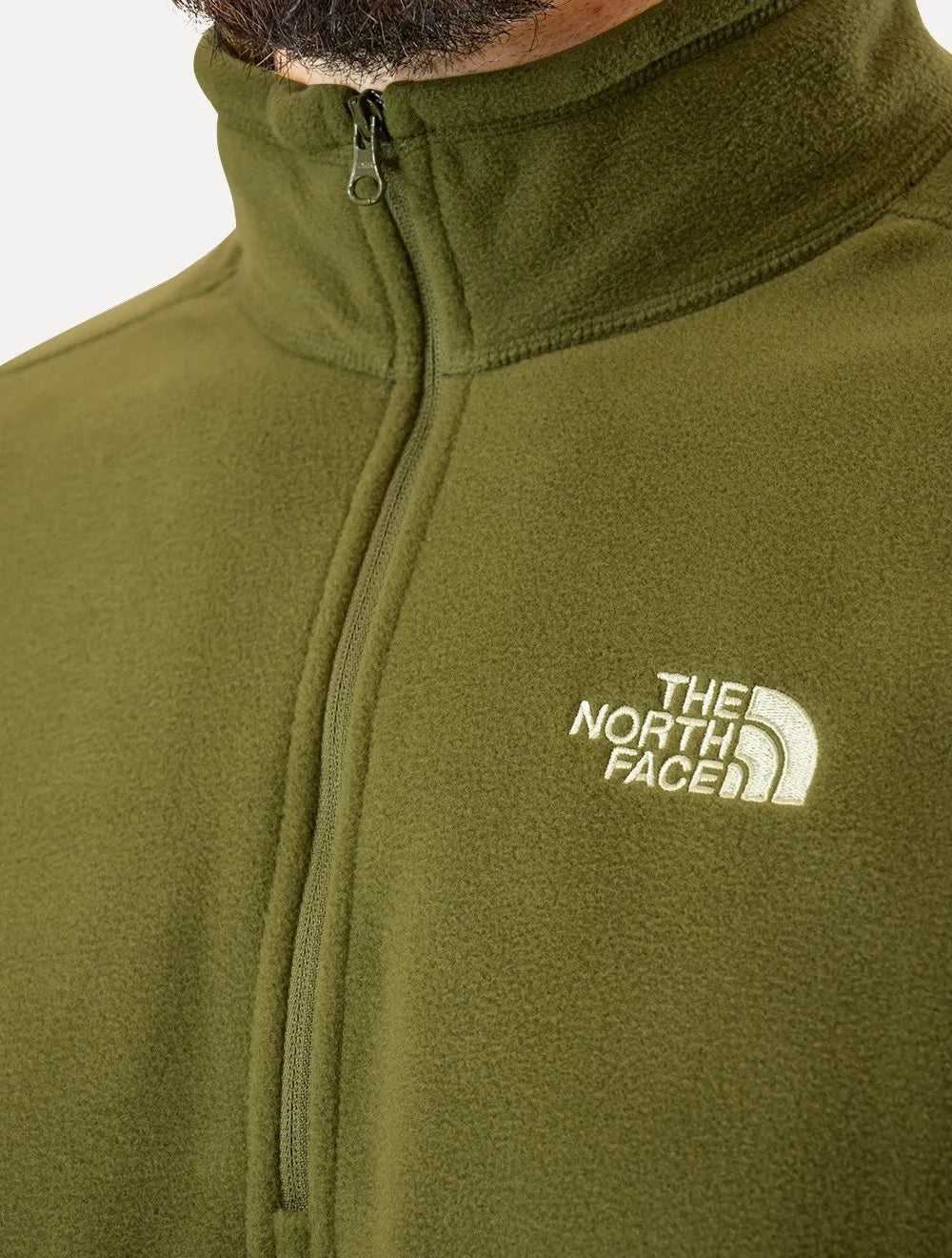Blusa The North Face Masculina Fleece TKA 100 Glacier 1/4 Zip Verde Oliva