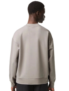 Moletom Lacoste Masculino Crewneck Loose Branded Cinza Claro