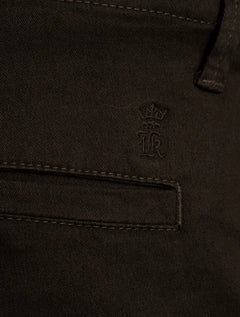 Calça Sergio K Masculina Chino Sarja Elastano Cáqui Médio