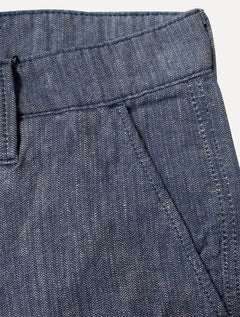 Bermuda Dudalina Masculina Sarja Slim Fio Tinto Azul Mescla Médio