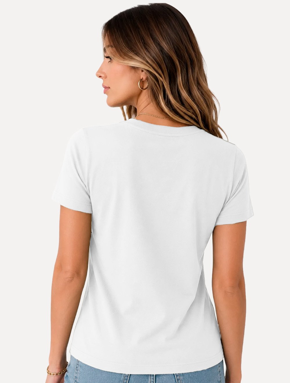 Camiseta Guess Feminina Patch Small Logo Branca