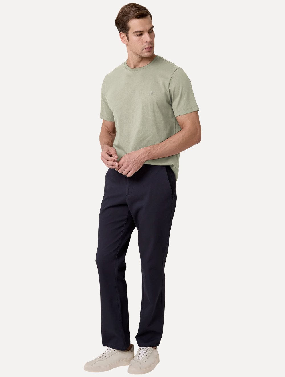Camiseta Dudalina Masculina Essentials Mono Logo Verde Claro