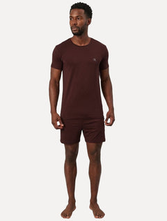 Pijama Calvin Klein Curto Bermuda Modal CK Logo Grande Bordô