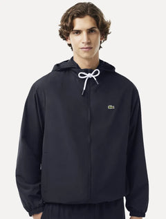 Jaqueta Lacoste Masculina Hoodie Curta Impermeável Azul Marinho