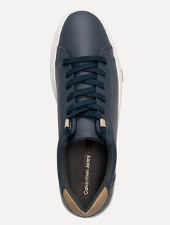 Tênis Calvin Klein Jeans Masculino Couro Project Queima Cáqui/Marinho