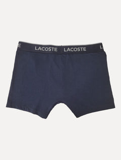 Cuecas Lacoste Boxer Long Colored Lettered Waist Azul Marinho Pack 3UN