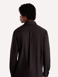 Camisa Ellus Masculina Tricoline LY Classic Italian Preta