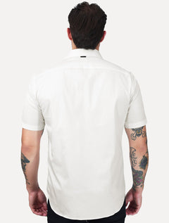 Camisa Aramis Masculina Manga Curta Slim Cetim Hudson Branco