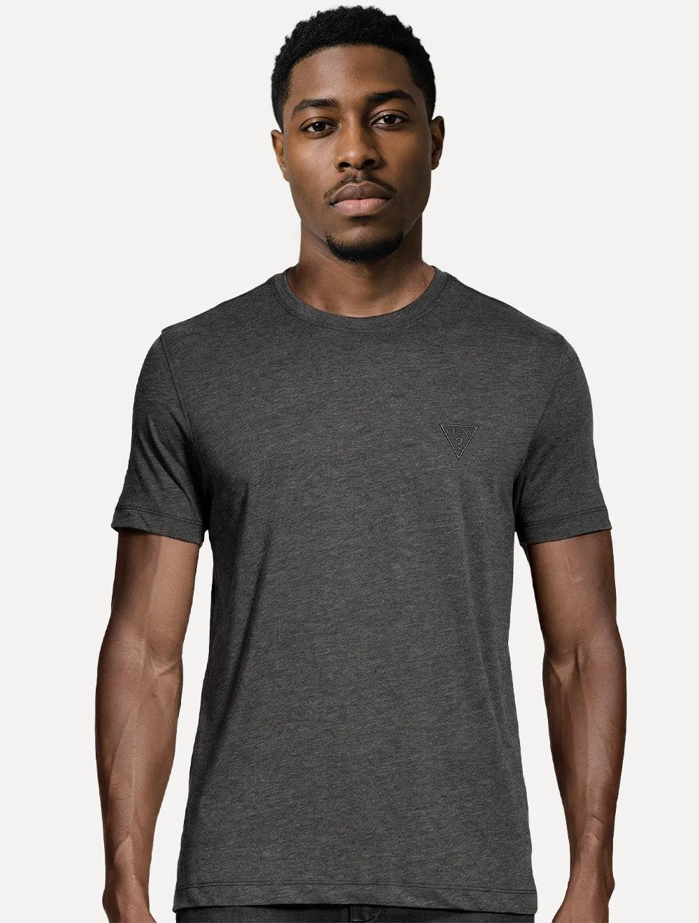 Camiseta Guess Masculina Bordado Peito Cinza Escuro