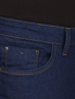 Calça Dudalina Jeans Slim Classica 5 Pockets Costura Clara Azul Escuro