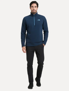 Blusa The North Face Fleece TKA 100 Glacier 1/4 Zip Mono Logo Azul Marinho